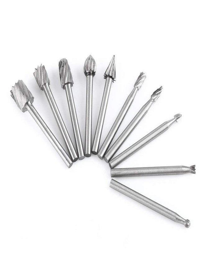 UPTODATETOOLS مجموعة أدوات UPTODATETOOLS المكونة من 10 قطع من رؤوس التوجيه الدوارة HSS ذات ساق 3 مم لأعمال النجارة - Image 1